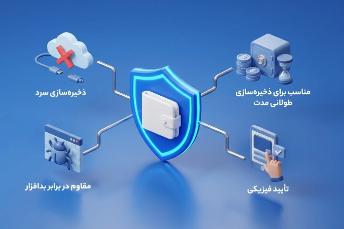 مزایا و ویژگی‌های کیف پول سخت افزاری