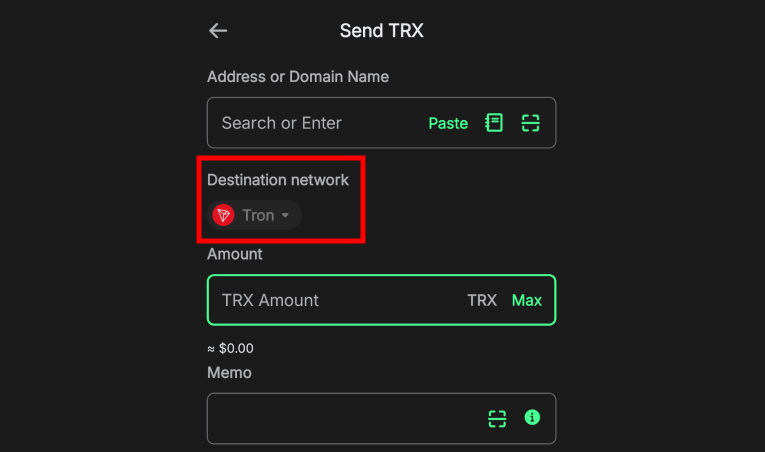 انتخاب شبکه ارسال کریپتو