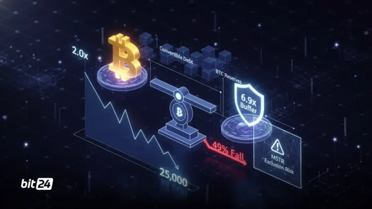 نسبت وثیقه Strategy حتی با BTC ۲۵هزار دلار ۲ برابر می‌ماند