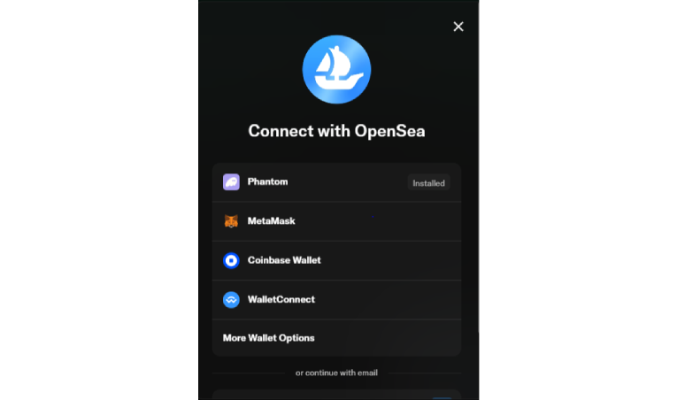 اتصال کیف پول در سایت اوپن سی