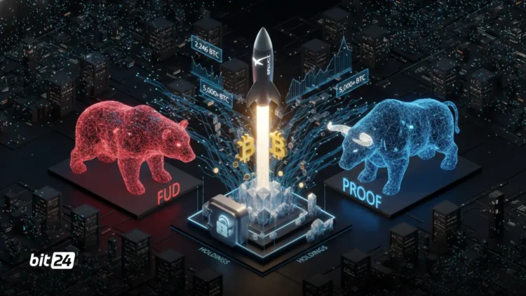 انتقال ۲٬۲۴۶ BTC توسط اسپیس‌ایکس؛ فروش هنوز ثابت نشده