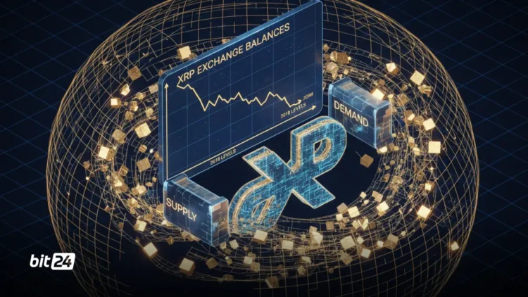 سقوط موجودی XRP در صرافی‌ها به سطح 2018 و انقباض نقدینگی