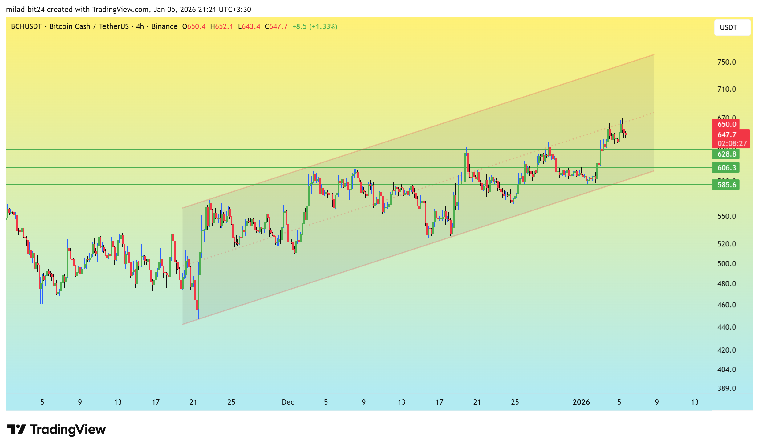 چارت بیت کوین کش
