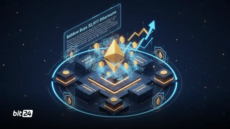 خرید ۳۲,۹۷۷ اتر توسط BitMine؛ سهام BMNR تا ۴٪ رشد کرد