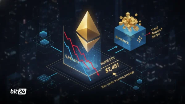 ویتالیک 5,493 ETH جابه‌جا کرد؛ فشار فروش اتریوم تشدید شد