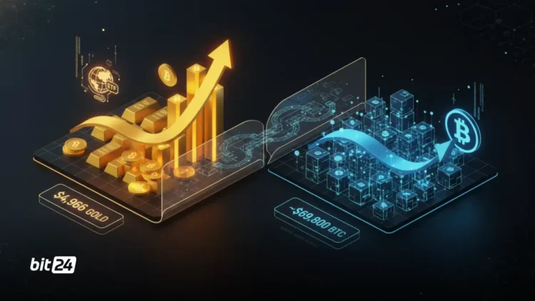 کتی وود: جهش طلا معمولاً پیش از حرکت بزرگ بیت‌کوین است