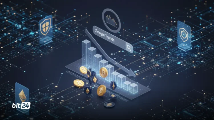 افت علاقه به ارزهای دیجیتال در جست‌وجوی گوگل همزمان با ریزش بازار