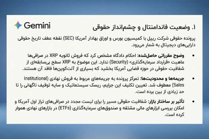 تحلیل جمنای از وضعیت XRP، آینده و ریسک‌ها و موانع رشد قیمت ریپل