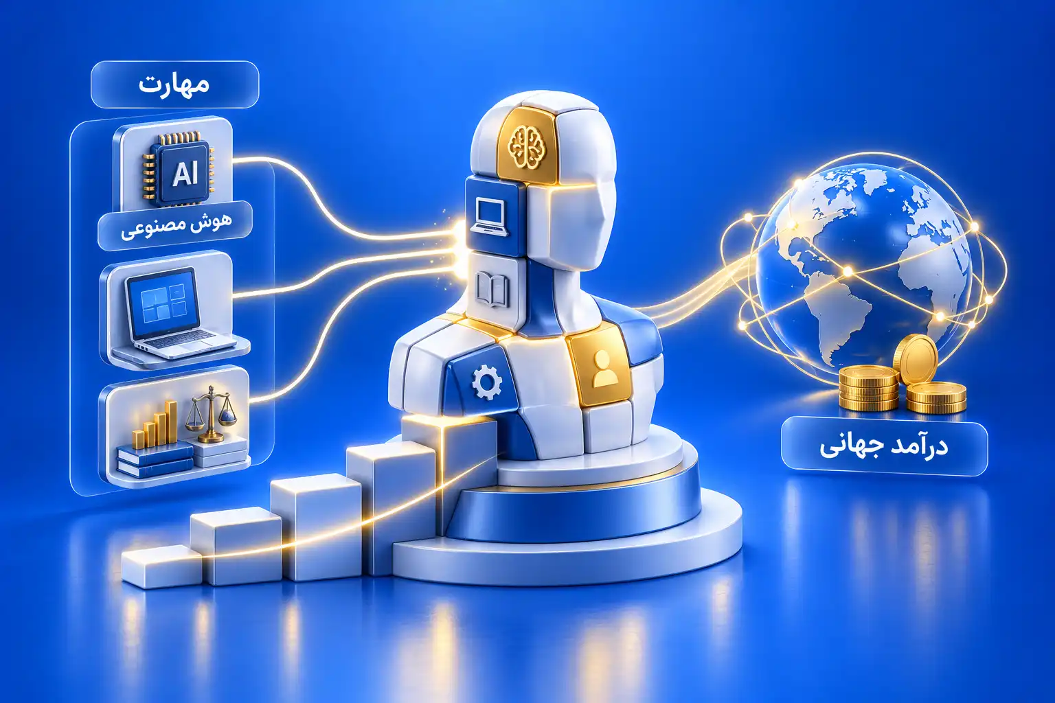ارتقای مهارت‌های هوش مصنوعی و تحلیل مالی به عنوان مسیر دستیابی به درآمد بین‌المللی و دلاری