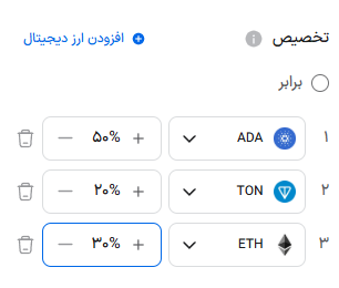 مشخص کردن میزان سرمایه برای خرید کاردانو در ربات ریبالانس